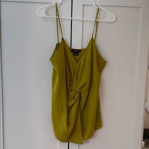 Trouve Chartreuse Draped Camisole